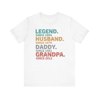 Legend Husband Daddy Personalized Milestones T-Shirt
